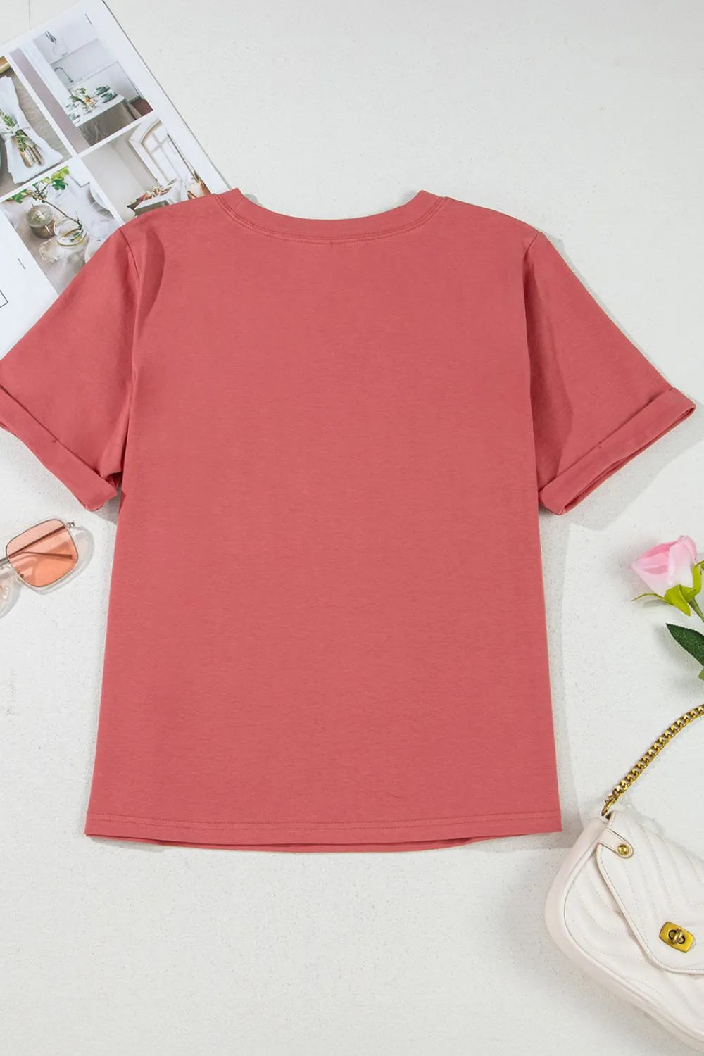 Mineral Nashville Music City Graphic Retro T-Shirt-Burn Coral- Pink
