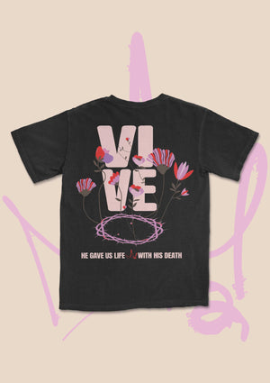 He Gave Us Life With His Death Graphic Short Sleeve T-Shirt