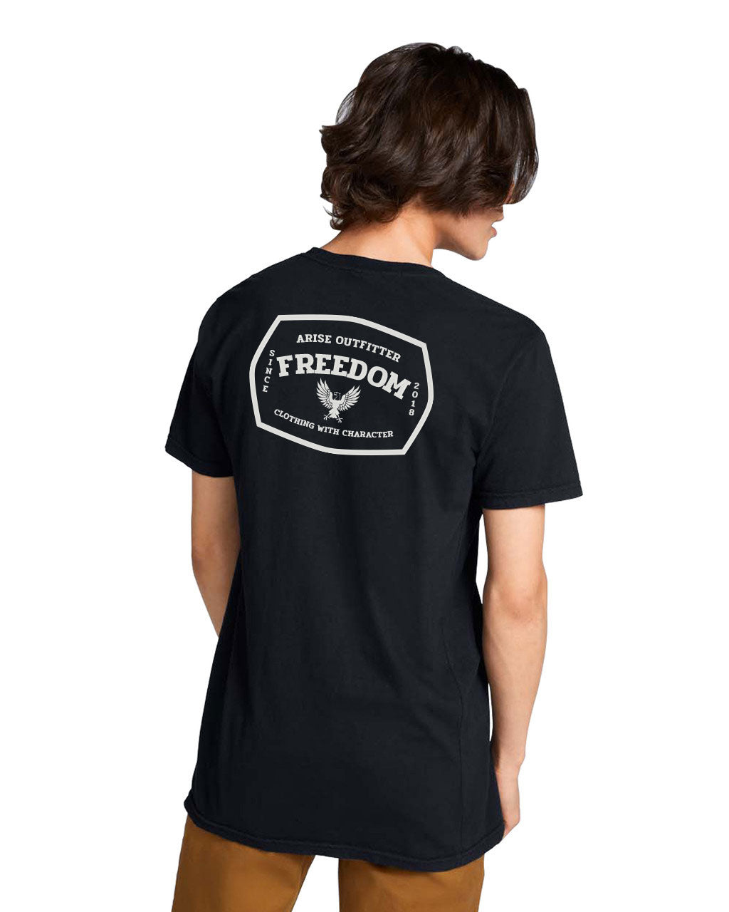 Comfort Colors Men Black Graphic Vintage T-Shirt Freedom