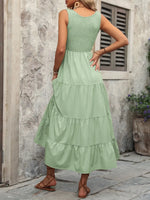 Ivy Lane Sleeveless Light Green Tank Dress with Smocked Waist