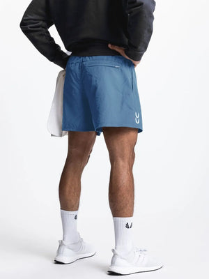 Men's Plus Size Drawstring Active Shorts-with Pockets-Training, Crossfit-Tranning-Sky-Blue