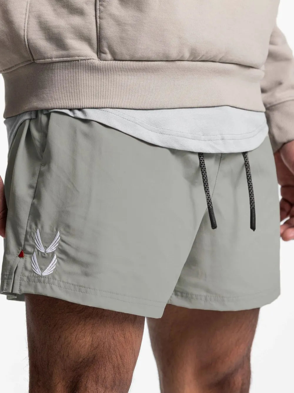 Men's Plus Size Drawstring Active Shorts-with Pockets-Training, Crossfit-Tranning - Gray