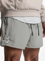 Men's Plus Size Drawstring Active Shorts-with Pockets-Training, Crossfit-Tranning - Gray