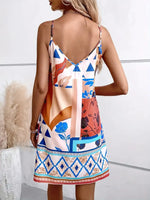 Orange Abstract Print Cami Mini Dress 