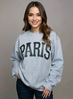 Basic Bae PARIS Round Neck Long Sleeve Air Scuba Sweatshirt