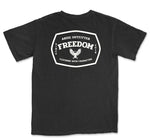 Comfort Colors Freedom Men Black Graphic Vintage T-Shirt with Eagle on front and back 