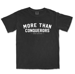 Comfort Colors Black More Than Conquerors Graphic Men Vintage T-Shirt