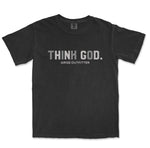 Comfort Colors Black Think God Men Graphic Vintage T-Shirt
