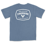 Comfort Colors Freedom Men Blue Jean Graphic Vintage T-Shirt with Eagle on front and back 