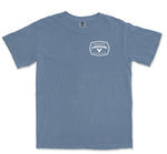 Comfort Colors Freedom Men Blue Jean Graphic Vintage T-Shirt with Eagle on back 