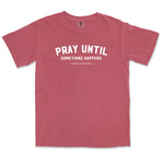 Comfort Colors Crimsom Pray Until Something Happens Men Graphic Vintage T-Shirt