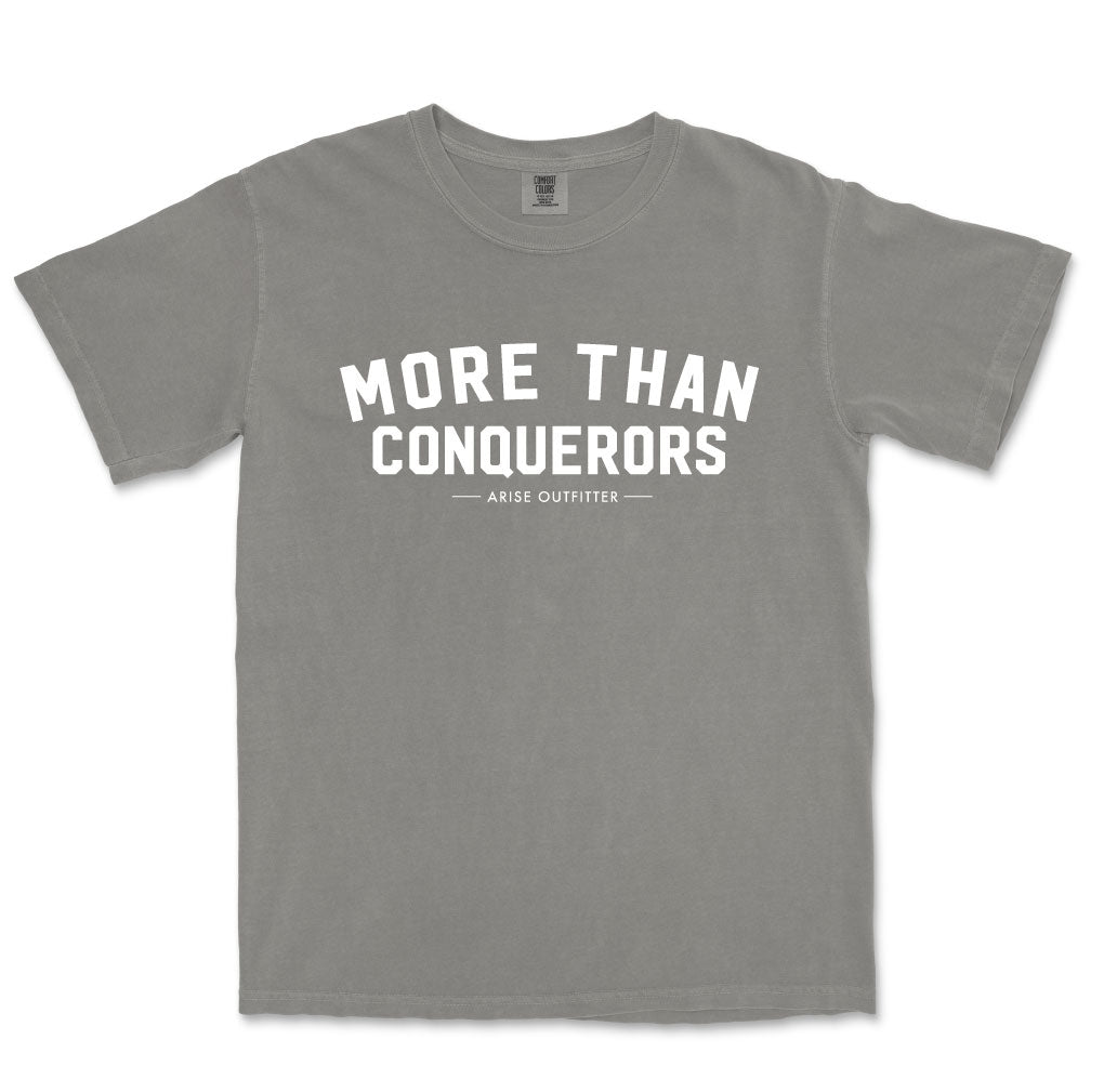 Comfort Colors Grey More Than Conquerors Graphic Men Vintage T-Shirt