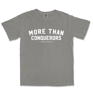 Comfort Colors Grey More Than Conquerors Graphic Men Vintage T-Shirt