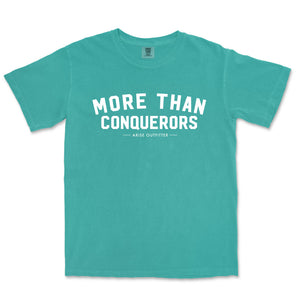 Comfort Colors Seafoam More Than Conquerors Graphic Men Vintage T-Shirt