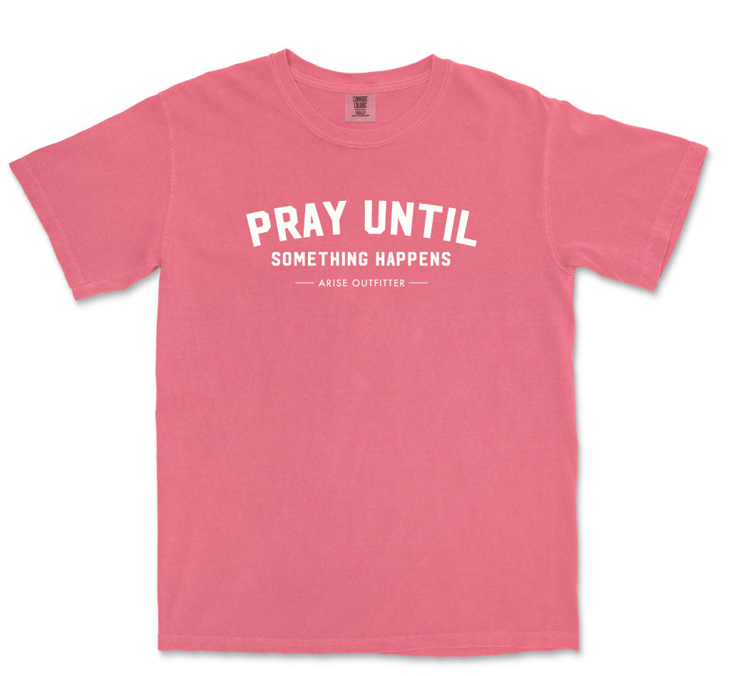 Comfort Colors Water Melon Pray Until Something Happens Men Graphic Vintage T-Shirt