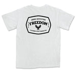Comfort Colors Freedom Men White Graphic Vintage T-Shirt with Eagle on back 
