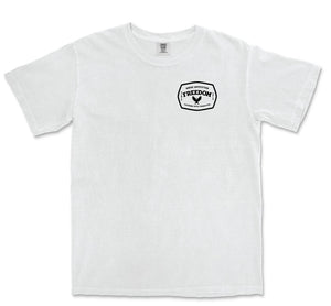 Comfort Colors Freedom Men White Graphic Vintage T-Shirt with Eagle on front and back 
