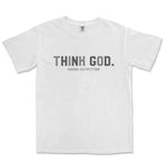 Comfort Colors White Think God Men Graphic Vintage T-Shirt